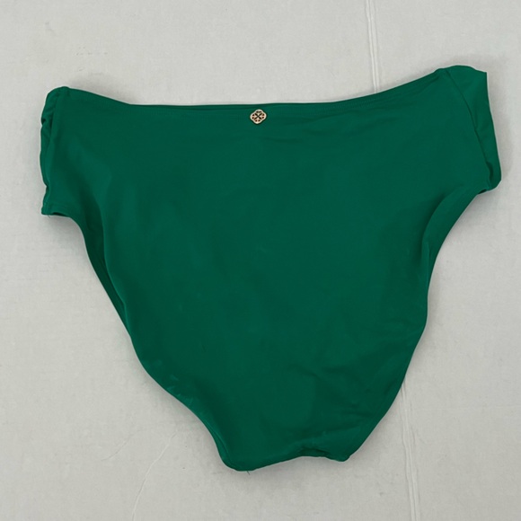 Turquoise Couture Tie Front High Rise Bikini Bottoms - Picture 2 of 4